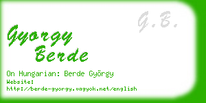 gyorgy berde business card