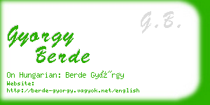 gyorgy berde business card